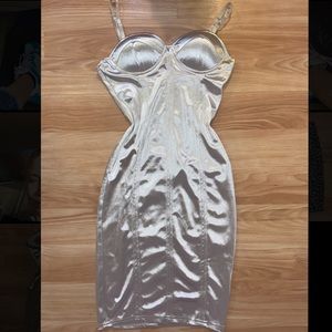 Satin silk bondage dress